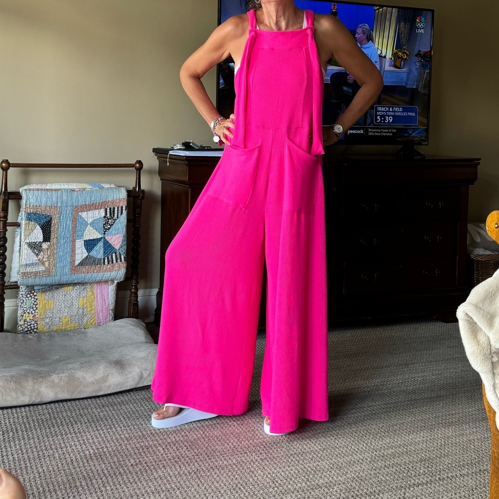 Bucket List hot pink jumpsuit